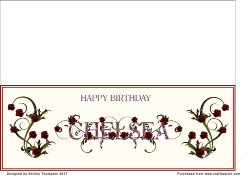 Rose and mosaic card (Chelsea)