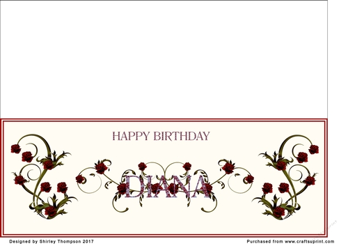 Rose and mosaic card (Diana)