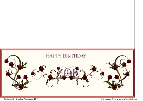 Rose and mosaic card (Zoe)