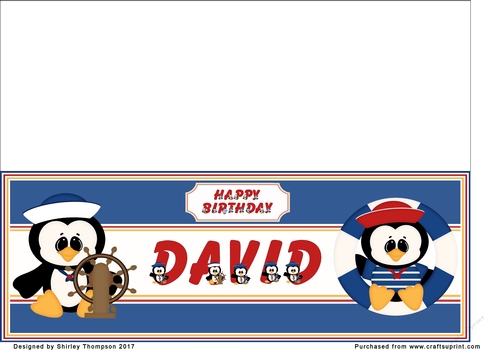 Anchors away large DL name card (David)