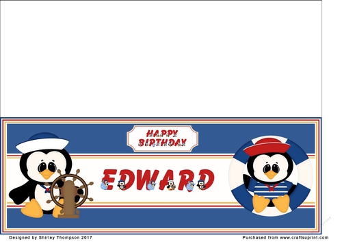 Anchors away large DL name card (Edward)