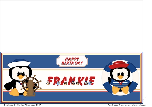 Anchors away large DL name card (Frankie)