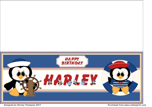 Anchors away large DL name card (Harley)