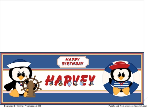 Anchors away large DL name card (Harvey)