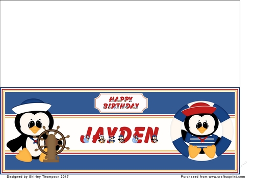Anchors away large DL name card (Jayden)