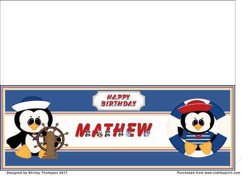 Anchors away large DL name card (Mathew)