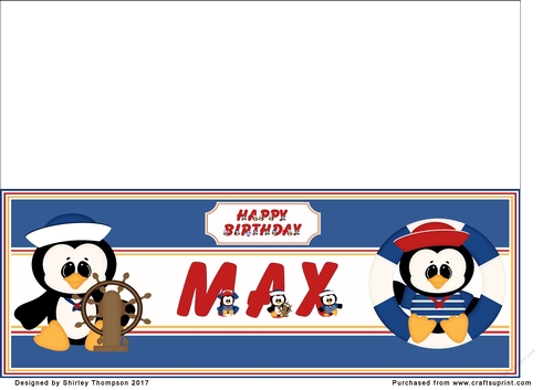 Anchors away large DL name card (Max)