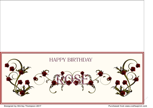 Rose and mosaic name card (Rose)