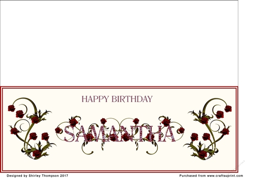 Rose and mosaic name card (Samantha)