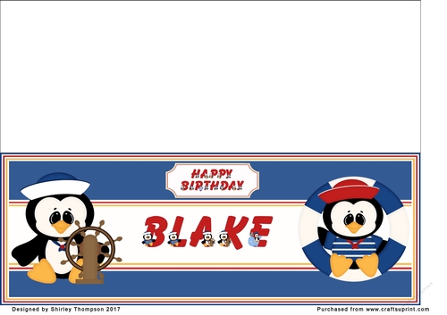 Anchors away large DL name card (Blake)