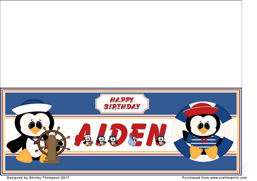 Anchors away large DL name card (Aiden)