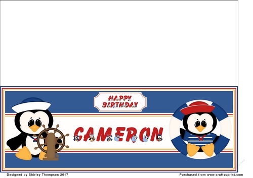 Anchors away large DL name card (Cameron)