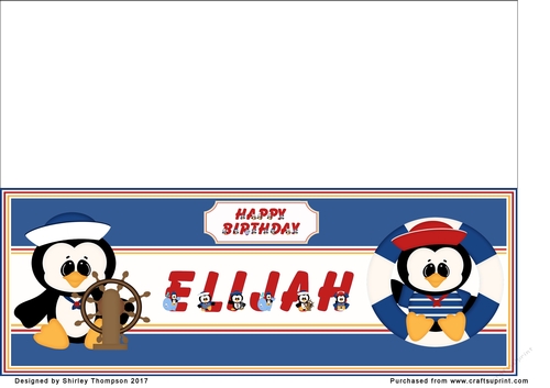 Anchors away large DL name card (Elijah)