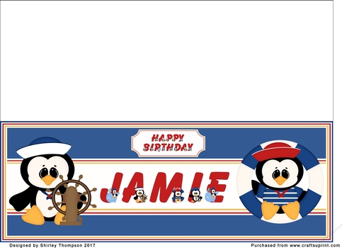 Anchors away large DL name card (Jamie)