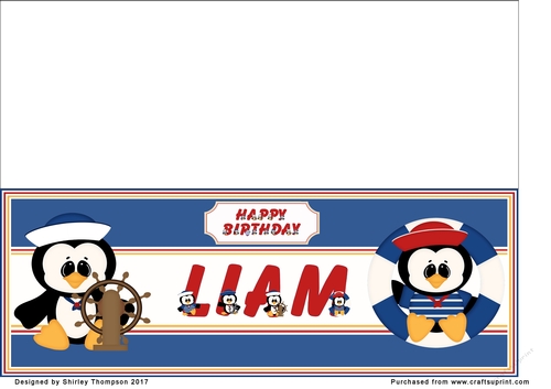 Anchors away large DL name card (Liam)