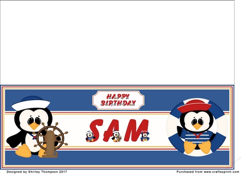 Anchors away large DL name card (Sam)
