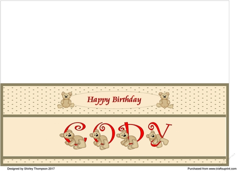 Teddy bear DL name card (Cody).