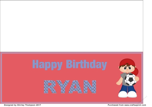 Little footballer large DL name card (Ryan)