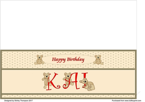 Teddy bear DL name card (Kai).