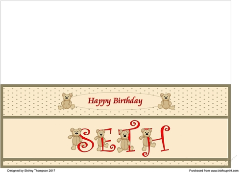 Teddy bear DL name card (Seth).