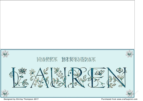 Large DL name card (Lauren)