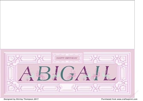 Pink DL name card (Abigail)