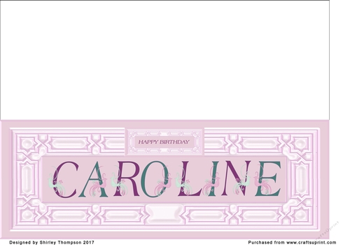 Pink DL name card (Caroline)