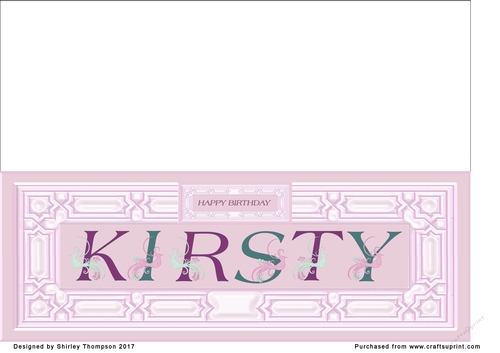 Pink DL name card (Kirsty)