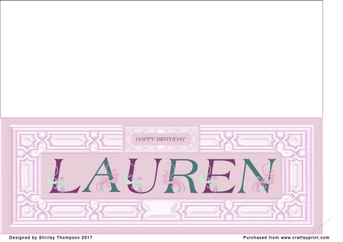 Pink DL name card (Lauren)