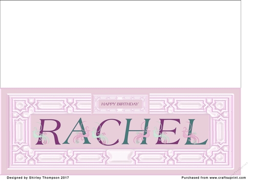 Pink DL name card (Rachel)