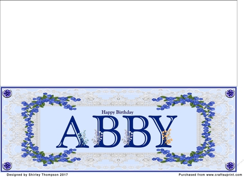 Blue DL name card (Abby)