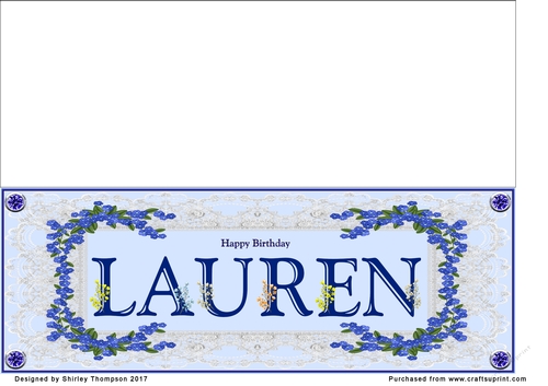 Blue DL name card (Lauren)