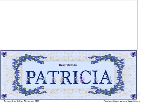Blue DL name card (Patricia)