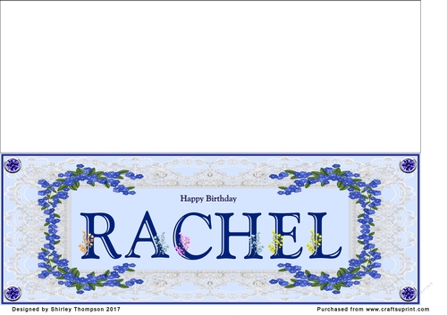 Blue DL name card (Rachel)