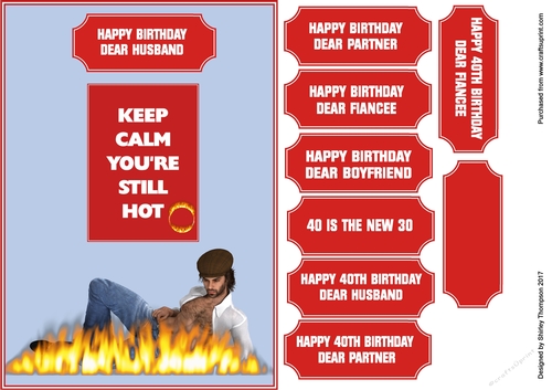 Keep calm 40th Birthday card.