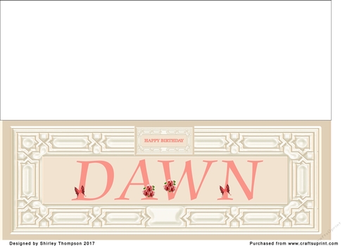 Cream & peach large DL name card (Dawn)