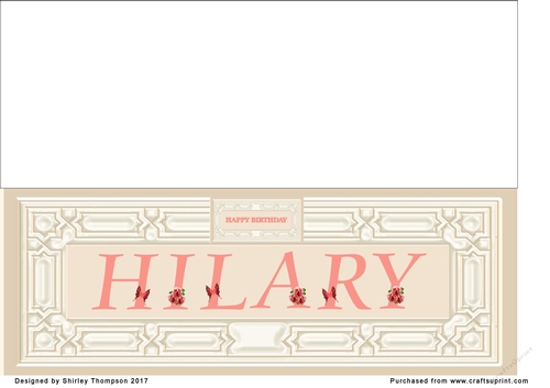 Cream & peach large DL name card (Hilary)