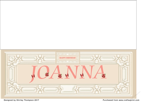 Cream & peach large DL name card (Joanna)