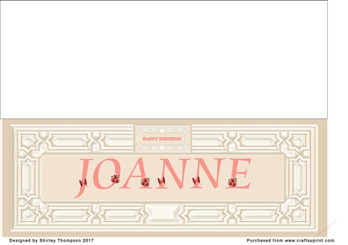 Cream & peach large DL name card (Joanne)