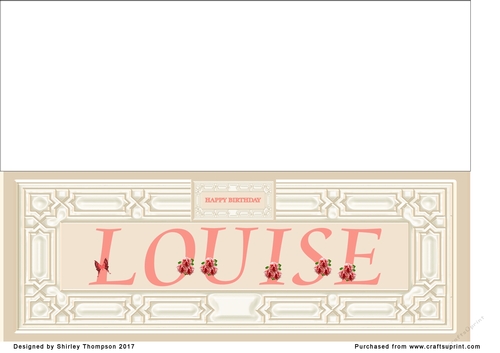 Cream & peach large DL name card (Louise)