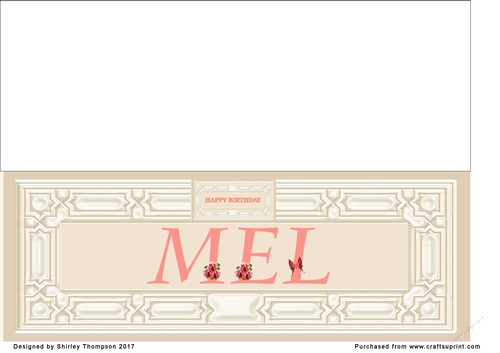 Cream & peach large DL name card (Mel)