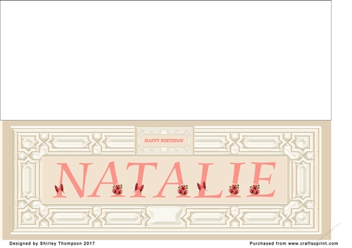 Cream & peach large DL name card (Natalie)