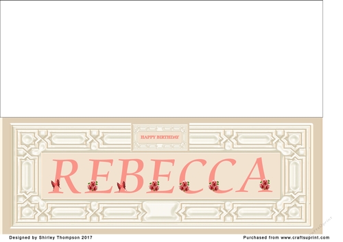 Cream & peach large DL name card (Rebecca)