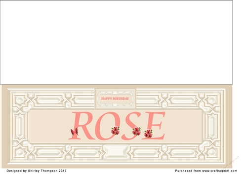 Cream & peach large DL name card (Rose)