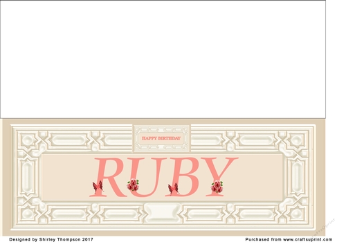 Cream & peach large DL name card (Ruby)