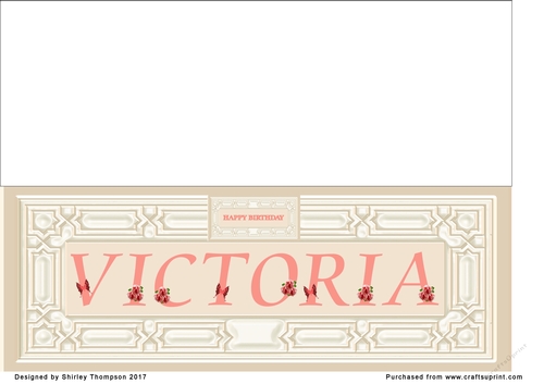 Cream & peach large DL name card (Victoria)