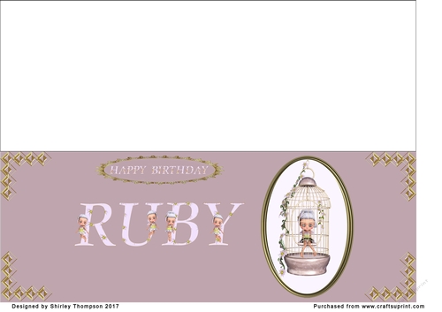 Large fairy DL name card (Ruby)