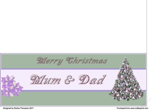 Pastel Christmas tree DL card.