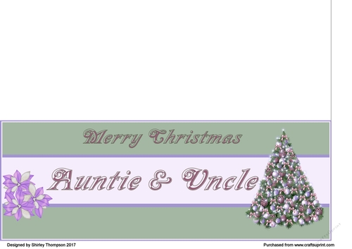 Pastel Christmas tree DL card.