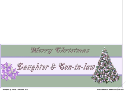 Pastel Christmas tree DL card (Daughter & Son-in-law)